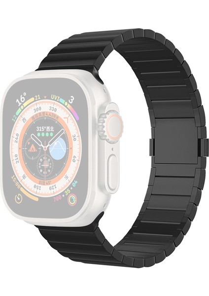Apple Watch 10 46MM/ULTRA 2/ultra 49MM/9 8 7 45MM/SE (2023) Se (2022) Se 6 5 4 44MM/3 2 1 42MM Titanyum Alaşımlı Saat Kayışı Manyetik Tokalı - Siyah (Yurt Dışından)