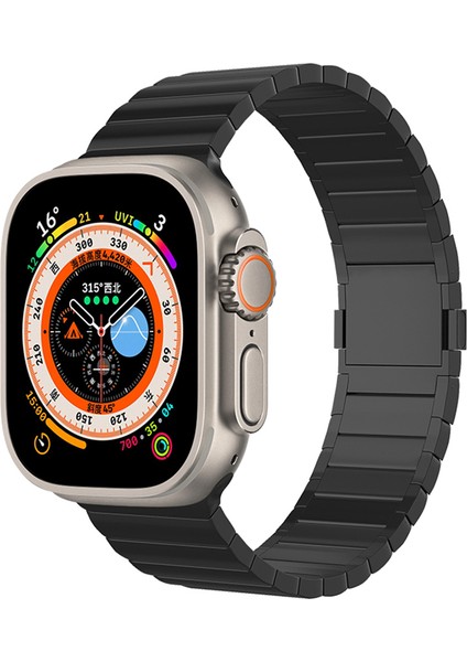 Apple Watch 10 46MM/ULTRA 2/ultra 49MM/9 8 7 45MM/SE (2023) Se (2022) Se 6 5 4 44MM/3 2 1 42MM Titanyum Alaşımlı Saat Kayışı Manyetik Tokalı - Siyah (Yurt Dışından) fiyatları