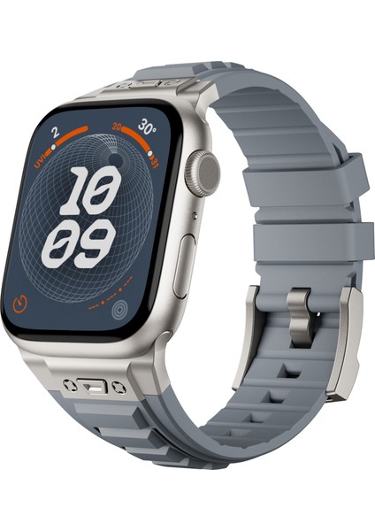 Apple Watch 10 46MM/ULTRA 2/ultra 49MM/9 8 7 45MM/SE (2023) Se (2022) Se 6 5 4 44MM/3 2 1 42MM Silikon Saat Kayışı-Titanyum+Gri (Yurt Dışından) fırsatları