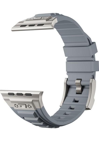 Apple Watch 10 46MM/ULTRA 2/ultra 49MM/9 8 7 45MM/SE (2023) Se (2022) Se 6 5 4 44MM/3 2 1 42MM Silikon Saat Kayışı-Titanyum+Gri (Yurt Dışından) indirimleri