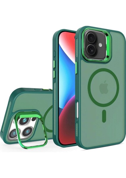 iPhone 16 Kılıf Armor Seri Magsafe Uyumlu Stand Özellikli Kamera Lensli Kapak