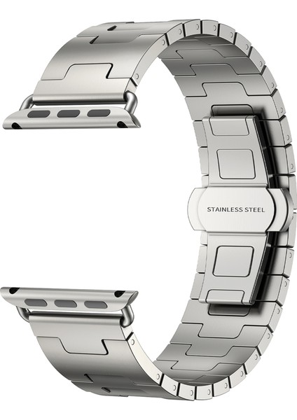 Apple Watch Series 10 46MM/ULTRA 2/ Ultra 49MM/9 8 7 45MM/SE (2023) Se (2022) Se 6 5 4 44MM/3 2 1 42MM Için Titanyum Alaşımlı Kayış - Gri (Yurt Dışından) modelleri