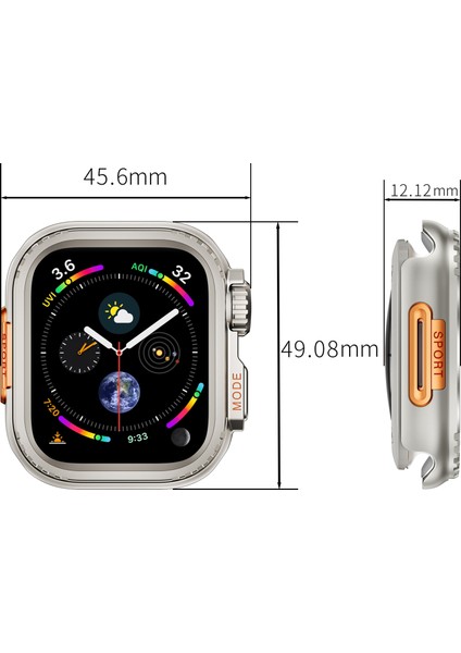 Apple Watch Series 9/8/7 45 mm Düşmeye Karşı Dalı Saat Kılıfı Metal Koruyucu Çerçeve-Gri (Yurt Dışından) indirimleri