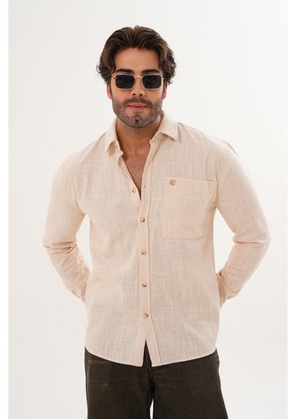 Gömlek %100 Pamuk Yıkamalı Mevsimlik Oversize Erkek Gömlek