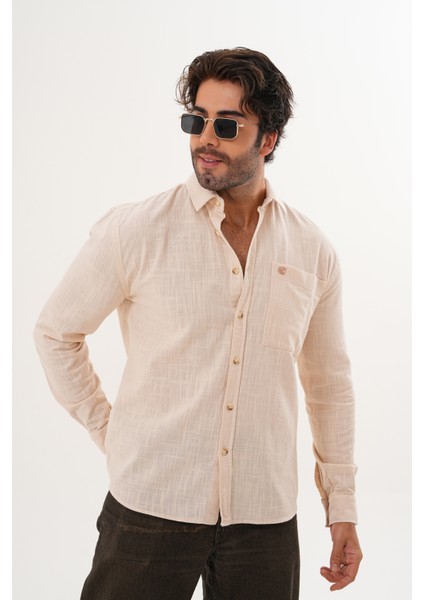 Gömlek %100 Pamuk Yıkamalı Mevsimlik Oversize Erkek Gömlek