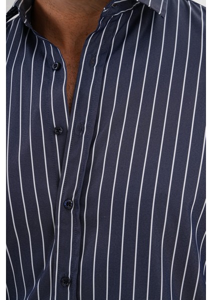Gömlek Çizgili Pamuklu Mevsimlik Regular Erkek Gömlek modelleri