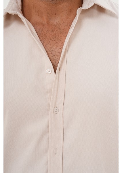 Gömlek Erkek Pamuklu Kadife Kumaş Likralı Mevsimlik Regular Gömlek modelleri