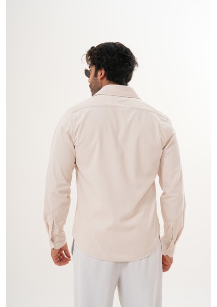 Gömlek Erkek Pamuklu Kadife Kumaş Likralı Mevsimlik Regular Gömlek fırsatları