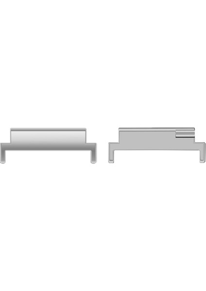 1 Çift Saat Kayışı Bağlantısı 20 mm - 22 mm Saat Kayışı Metal Adaptörü - Gümüş (Yurt Dışından)