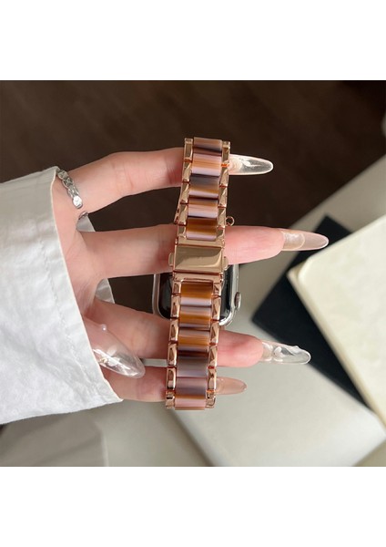 Apple Watch Series 10 46MM/ULTRA 2 Ultra 49MM/SERIES 9 8 7 45MM/SE (2023) Se (2022) Se 6 5 4 44MM/3 2 1 42MM Için 3 Boncuklu Kayış - Çikolata (Yurt Dışından) indirimleri