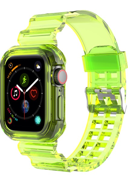 Apple Watch Series 10 46MM Entegre Saat Kayışı ve Kılıf Kapağı, Ayarlanabilir Saat Kayışı - Şeffaf Sarı (Yurt Dışından) modelleri