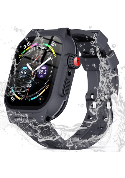 Apple Watch Series 8 41MM/7 41MM IP68 Su Geçirmez Kılıf ve Silikon Saat Kayışı Akıllı Saat Koruyucu Yedek Kayışı Için Shellbox (Yurt Dışından)