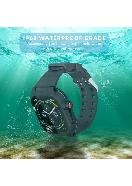 Apple Watch Series 8 41MM/7 41MM IP68 Su Geçirmez Kılıf ve Silikon Saat Kayışı Akıllı Saat Koruyucu Yedek Kayışı Için Shellbox (Yurt Dışından) modelleri