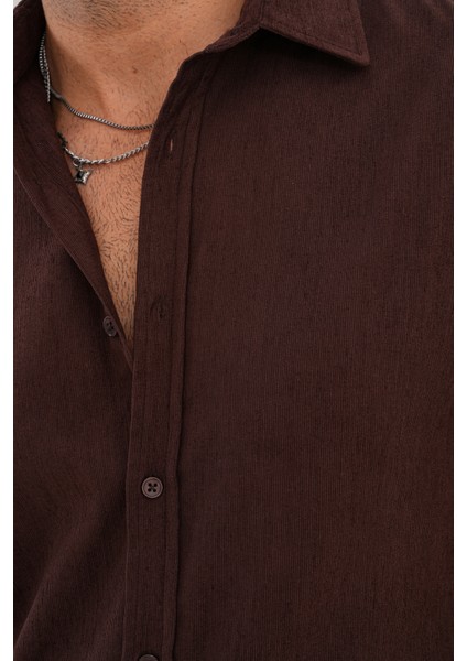 Gömlek Erkek Pamuklu Kadife Kumaş Likralı Mevsimlik Regular Gömlek modelleri