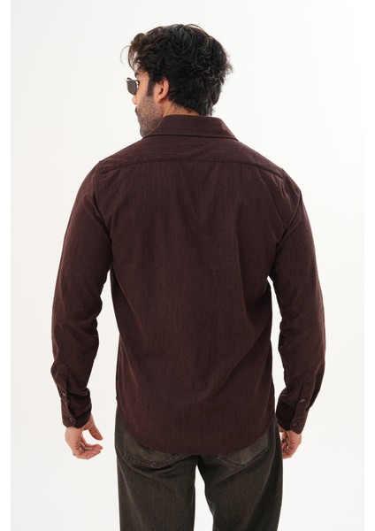 Gömlek Erkek Pamuklu Kadife Kumaş Likralı Mevsimlik Regular Gömlek fırsatları