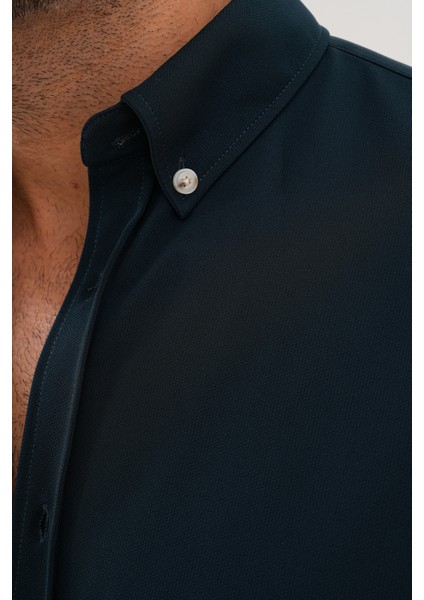 Gömlek Örme Petek Kumaş Mevsimlik Likralı Regular Erkek Gömlek modelleri