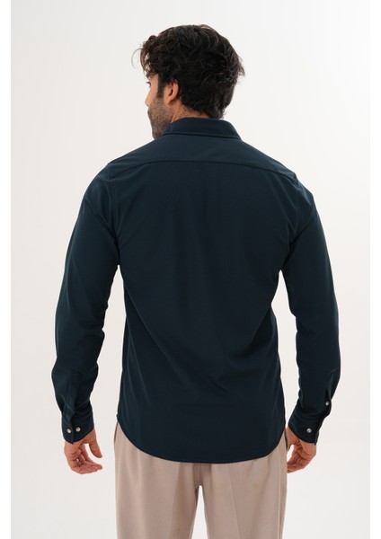 Gömlek Örme Petek Kumaş Mevsimlik Likralı Regular Erkek Gömlek fırsatları