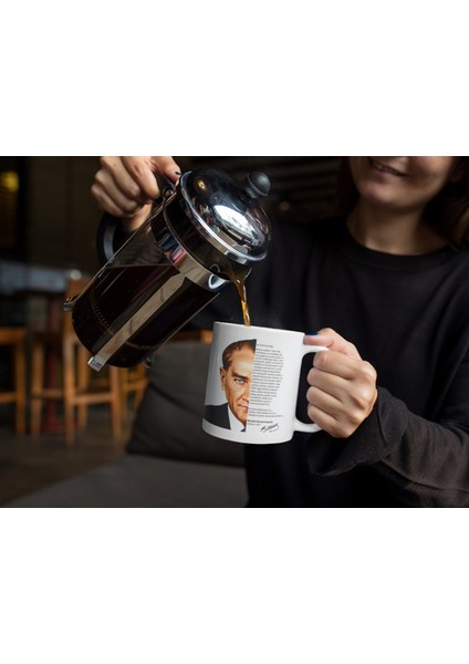 24 Kasım Öğretmenler Günü Hediyesi Özel Atatürk Baskılı Kupa