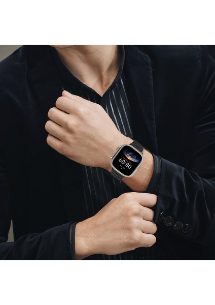 Apple Watch Series 10 42MM/9 8 7 41MM/SE (2023) Se (2022) Se 6 5 4 40MM/3 2 1 38MM Paslanmaz Çelik Kayış Üç Boncuklu Siyah (Yurt Dışından) fırsatları
