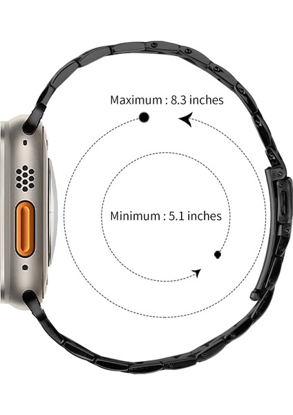 Apple Watch Series 10 42MM/9 8 7 41MM/SE (2023) Se (2022) Se 6 5 4 40MM/3 2 1 38MM Paslanmaz Çelik Kayış Üç Boncuklu Siyah (Yurt Dışından) indirimleri