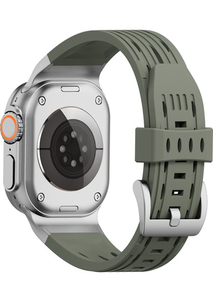 Apple Watch Series 10 46MM/ULTRA 2/ultra 49MM/9 8 7 45MM/SE (2023) Se (2022) Se 6 5 4 44MM/3 2 1 42MM Için Çok Delikli Saat Kayışı - Orman Yeşili (Yurt Dışından)