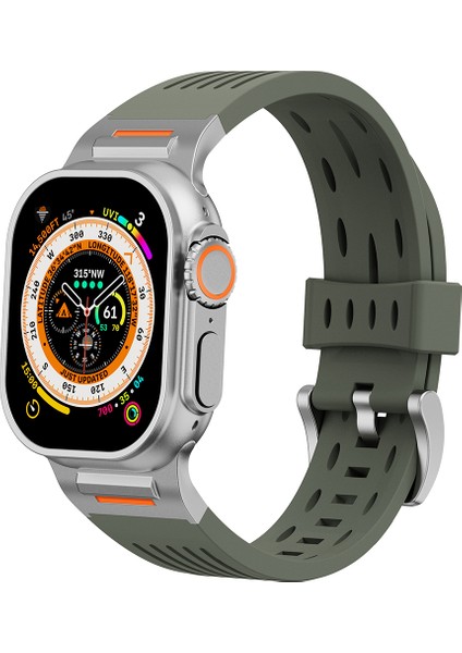 Apple Watch Series 10 46MM/ULTRA 2/ultra 49MM/9 8 7 45MM/SE (2023) Se (2022) Se 6 5 4 44MM/3 2 1 42MM Için Çok Delikli Saat Kayışı - Orman Yeşili (Yurt Dışından) indirimleri