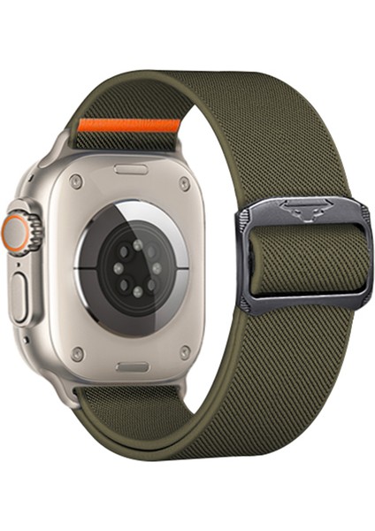 Apple Watch Series 10 46MM/ULTRA 2 Ultra 49MM/9 8 7 45MM/SE (2023) Se (2022) Se 6 5 4 44MM/3 2 1 42MM Için Kalebol Naylon Saat Kayışı - Ordu Yeşili (Yurt Dışından)