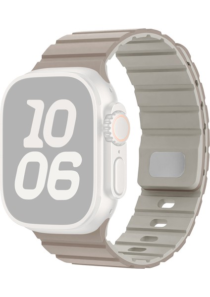 Apple Watch Series 10, 9, 8, 7, Se, 6, 5, 4, 3, 2, 1, 42 Mm, 41 Mm, 40 Mm, 38 mm Için Silikon Kayış - Hızlı Çıkarılabilir Manyetik Kayış - Süt Çayı + Beyaz (Yurt Dışından)
