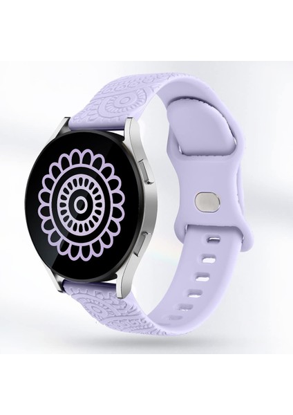 Oyma Desenli Silikon Bileklik Kayışı Evrensel Akıllı Bileklik Bandı 20 mm - Mor (Yurt Dışından) modelleri