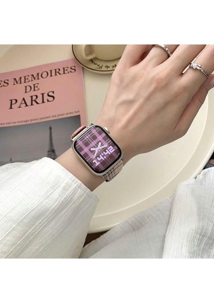 Apple Watch Series 10 42MM/9 8 7 41MM/SE (2023) Se (2022) Se 6 5 4 40MM/3 2 1 38MM-STIL 3 Için Ekose Yün Kayış (Yurt Dışından) fiyatları