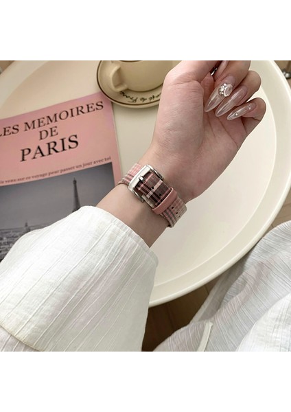 Apple Watch Series 10 42MM/9 8 7 41MM/SE (2023) Se (2022) Se 6 5 4 40MM/3 2 1 38MM-STIL 3 Için Ekose Yün Kayış (Yurt Dışından) fırsatları