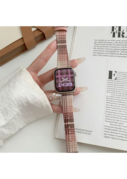 Apple Watch Series 10 42MM/9 8 7 41MM/SE (2023) Se (2022) Se 6 5 4 40MM/3 2 1 38MM-STIL 3 Için Ekose Yün Kayış (Yurt Dışından) indirimleri