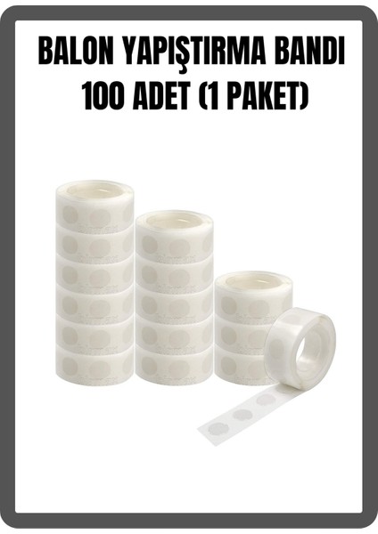Balon Yapıştırma Bandı Çift Taraflı Damla Şeklinde 100 Adet