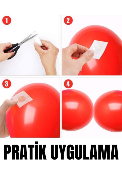 Balon Yapıştırma Bandı Çift Taraflı Damla Şeklinde 100 Adet modelleri