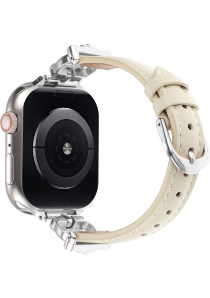 Apple Watch Series 10 46MM/ULTRA 2 Ultra 49MM/9 8 7 45MM/SE (2023) Se (2022) Se 6 5 4 44MM/3 2 1 42MM Saat Kayışı - Gümüş/starlight (Yurt Dışından)