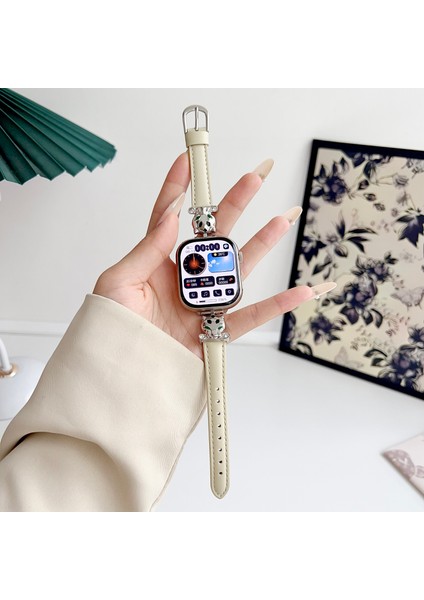 Apple Watch Series 10 46MM/ULTRA 2 Ultra 49MM/9 8 7 45MM/SE (2023) Se (2022) Se 6 5 4 44MM/3 2 1 42MM Saat Kayışı - Gümüş/starlight (Yurt Dışından) indirimleri