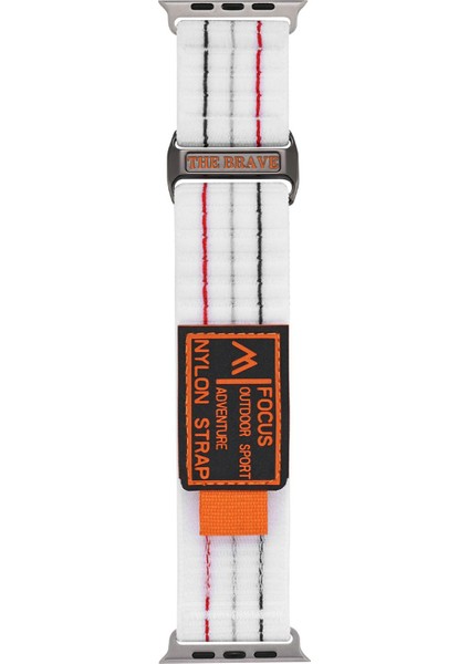 Apple Watch Series 10 46mm/Ultra 2 Ultra 49mm/9 8 7 45mm/SE (2023) SE (2022) SE 6 5 4 44mm/3 2 1 42mm için KALEBOL Naylon Spor Kordon - Beyaz (Yurt Dışından) fırsatları