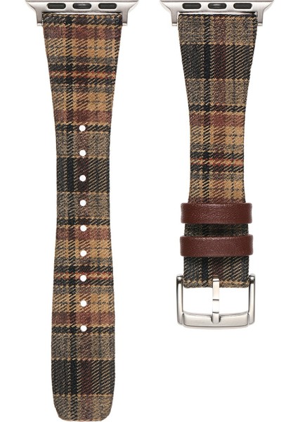 Apple Watch Series 10 46MM/ULTRA 2 Ultra 49MM/SERIES 9 8 7 45MM/SE (2023) Se (2022) Se 6 5 4 44MM/3 2 1 42MM-STIL 1 Için Ekose Yün Kayış (Yurt Dışından)