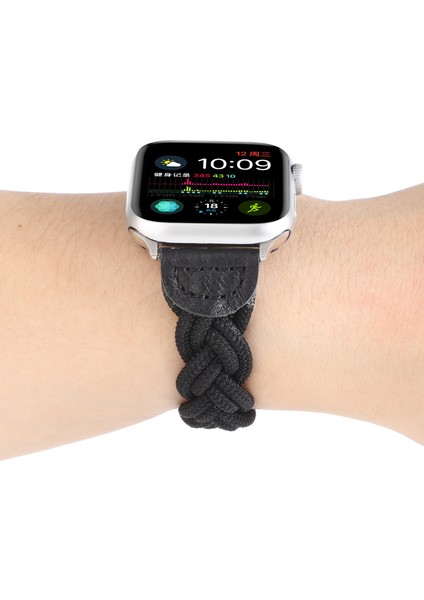 Apple Watch Series 10 46MM/ULTRA 2 Ultra 49MM/9 8 7 45MM/SE (2023) Se (2022) Se 6 5 4 44MM/3 2 1 42MM-SIYAH Için Elastik Dokuma Tasarım Saat Kayışı Yedek Saat Kayışı (Yurt Dışından) indirimleri