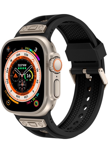 Kalebol Apple Watch 10 46MM/ULTRA 2/ultra 49MM/9 8 7 45MM/SE (2023) Se (2022) Se 6 5 4 44MM/3 2 1 42MM Petek Saat Kayışı - Siyah + Titanyum (Yurt Dışından) fiyatları