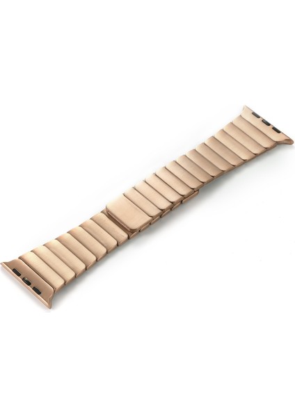 Apple Watch Series 10 42MM/9 8 7 41MM/SE (2023) Se (2022) Se 6 5 4 40MM/3 2 1 38MM Manyetik Metal Saat Kayışı - Gül Altını (Yurt Dışından)