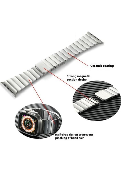 Apple Watch Series 10 42MM/9 8 7 41MM/SE (2023) Se (2022) Se 6 5 4 40MM/3 2 1 38MM Manyetik Metal Saat Kayışı - Gül Altını (Yurt Dışından) fiyatları