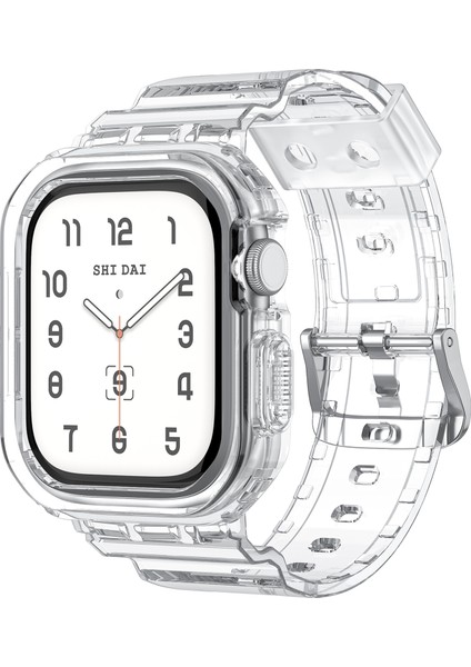 Apple Watch Series 10 46MM/ULTRA 2/ultra 49MM/9 8 7 45MM/SE (2023) Se (2022) Se 6 5 4 44MM/3 2 1 42MM Için Entegre Tpu Kayış + Saat Kılıfı - Şeffaf (Yurt Dışından) fiyatları