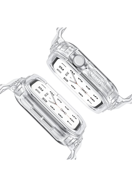 Apple Watch Series 10 46MM/ULTRA 2/ultra 49MM/9 8 7 45MM/SE (2023) Se (2022) Se 6 5 4 44MM/3 2 1 42MM Için Entegre Tpu Kayış + Saat Kılıfı - Şeffaf (Yurt Dışından) fırsatları