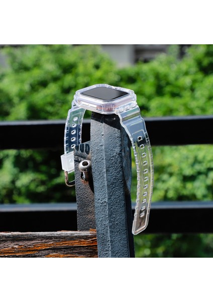 Apple Watch Series 10 46MM/ULTRA 2/ultra 49MM/9 8 7 45MM/SE (2023) Se (2022) Se 6 5 4 44MM/3 2 1 42MM Için Entegre Tpu Kayış + Saat Kılıfı - Şeffaf (Yurt Dışından) indirimleri