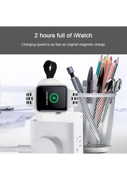 Apple Watch Için D3 Taşınabilir USB Kablosuz Şarj Cihazı Akıllı Saat Şarj Istasyonu - Beyaz (Yurt Dışından) fırsatları
