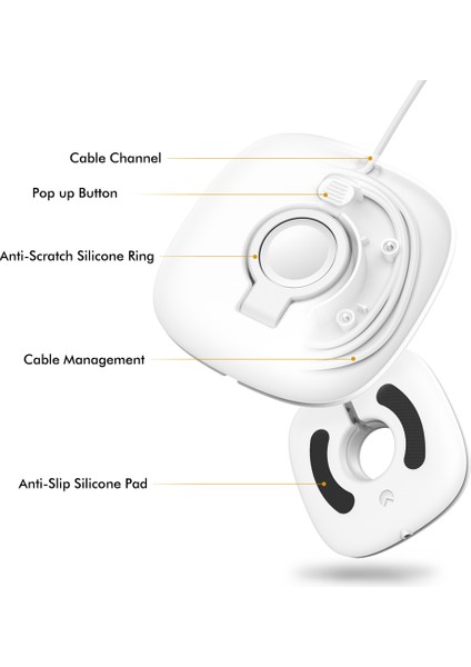 Ahastyle PT126 Apple Watch Şarj Standı Katlanabilir Akıllı Saat Şarj Tutucu Şarj Istasyonu-Beyaz (Yurt Dışından) modelleri
