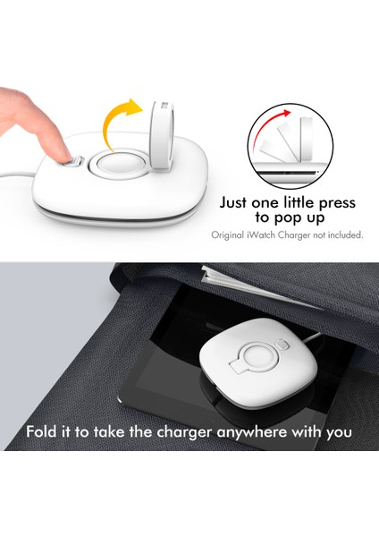 Ahastyle PT126 Apple Watch Şarj Standı Katlanabilir Akıllı Saat Şarj Tutucu Şarj Istasyonu-Beyaz (Yurt Dışından) fırsatları