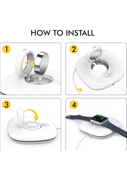 Ahastyle PT126 Apple Watch Şarj Standı Katlanabilir Akıllı Saat Şarj Tutucu Şarj Istasyonu-Beyaz (Yurt Dışından) indirimleri