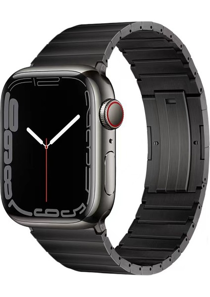 Apple Watch Series 10 42MM/9 8 7 41MM/SE (2023) Se (2022) Se 6 5 4 40MM/3 2 1 38MM Titanyum Alaşımlı Saat Kayışı - Siyah (Yurt Dışından) indirimleri